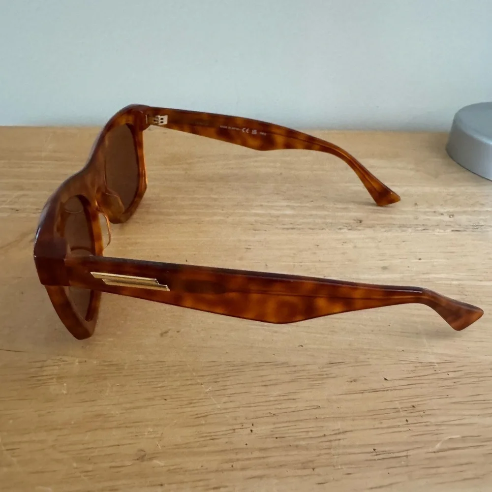 Bottega Veneta Brown Rectangular Sunglasses